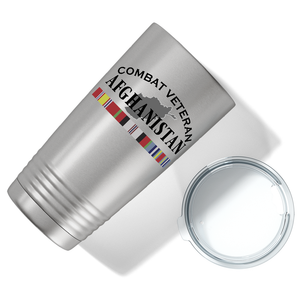 Combat Veteran Afghanistan on Stainless 20 oz Stainless Steel Tumbler