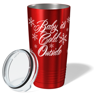 Baby It's Cold Outside on Red Translucent Christmas Holiday 20oz Tumbler