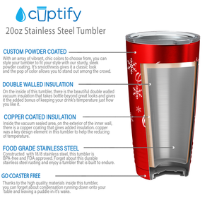 Baby It's Cold Outside on Red Translucent Christmas Holiday 20oz Tumbler