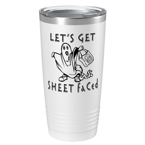 Let's Get Sheet Faced on Stainless Steel Halloween Tumbler