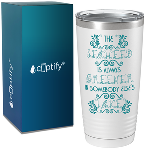 The Seaweed is Always Greener on White Mermaid 20oz Tumbler