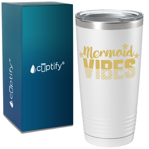 Mermaid Vibes Stars on White Mermaid 20oz Tumbler