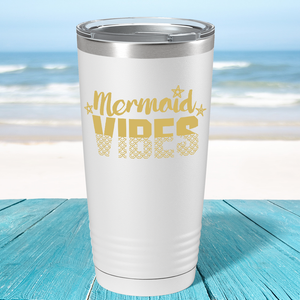 Mermaid Vibes Stars on White Mermaid 20oz Tumbler
