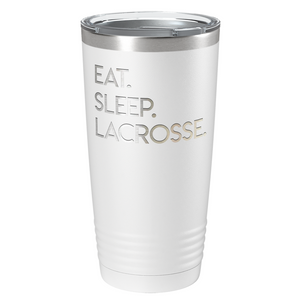 Eat Sleep Lacrosse Laser Engraved on Stainless Steel Lacrosse Tumbler
