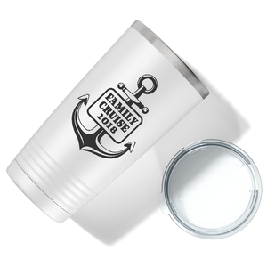 Family Cruise on White 20 oz Stainless Steel Tumbler
