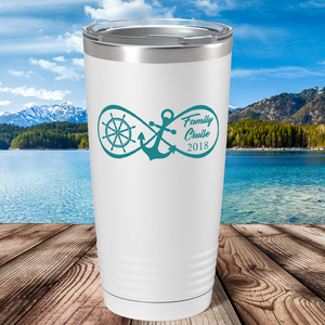 Infinity Love Family Cruise on White 20 oz Stainless Steel Tumbler