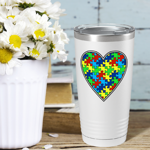Autism Awareness Heart on Autism 20oz Tumbler