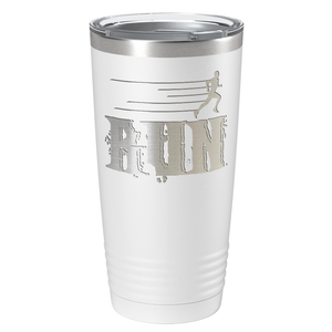 Run Laser Engraved on Stainless Steel Cross Country Tumbler