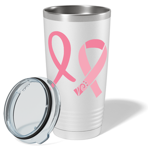 Detailed Cancer Ribbons on White 20oz Tumbler