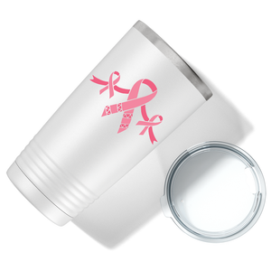 Cancer Ribbons on White 20oz Tumbler
