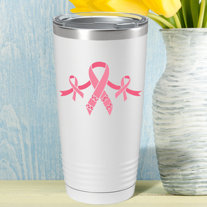 Cancer Ribbons on White 20oz Tumbler