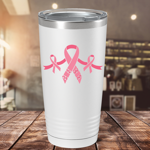 Cancer Ribbons on White 20oz Tumbler