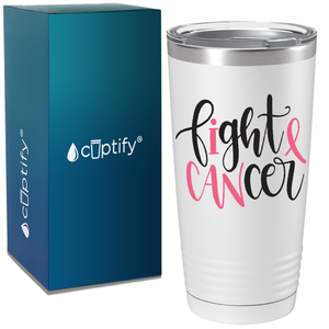 Fight Cancer on White 20oz Tumbler