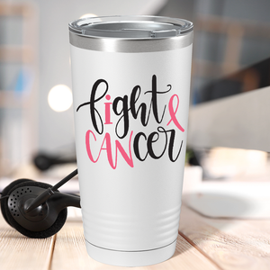 Fight Cancer on White 20oz Tumbler