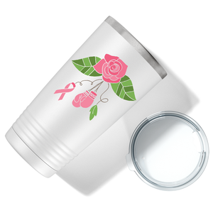 Floral and Cancer with Gloves on White 20oz Tumbler