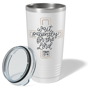 Psalm 27-14 on Bible Verse 20oz Tumbler