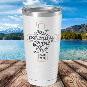Psalm 27-14 on Bible Verse 20oz Tumbler