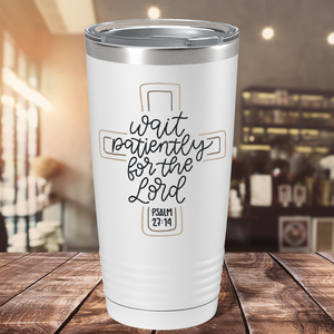 Psalm 27-14 on Bible Verse 20oz Tumbler