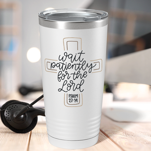 Psalm 27-14 on Bible Verse 20oz Tumbler