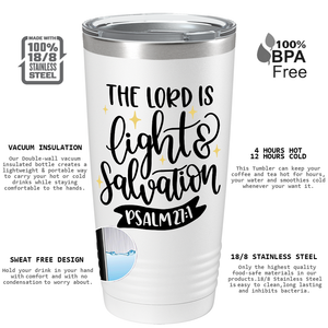 Psalm 27-1 on Bible Verse 20oz Tumbler