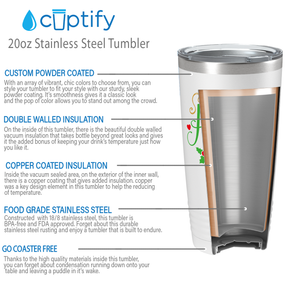 Holiday Cheer with Mistletoe on White Christmas 20oz Tumbler