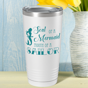 Soul of a Mermaid on White Mermaid 20oz Tumbler