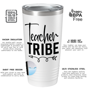 Teacher Tribe on White 20oz Tumbler