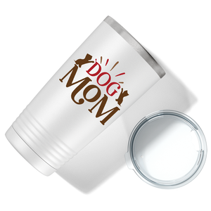 Dog Mom on White 20oz Tumbler
