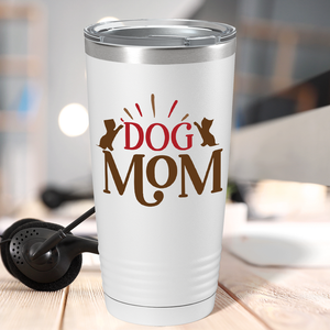 Dog Mom on White 20oz Tumbler