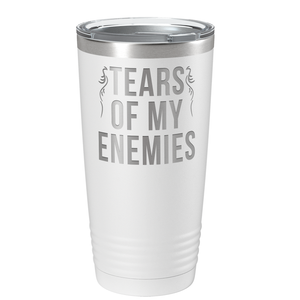 Tears of my Enemies on White 20 oz Stainless Steel Ringneck Tumbler