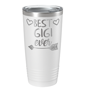 Best Gigi Ever on White 20 oz Stainless Steel Ringneck Tumbler