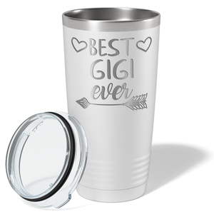 Best Gigi Ever on White 20 oz Stainless Steel Ringneck Tumbler