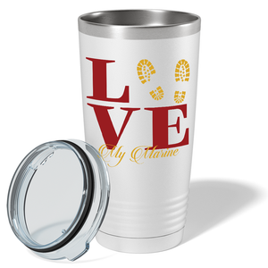 Marine Love on White 20 oz Stainless Steel Tumbler