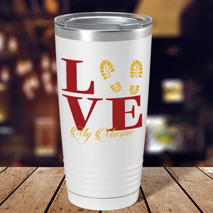 Marine Love on White 20 oz Stainless Steel Tumbler