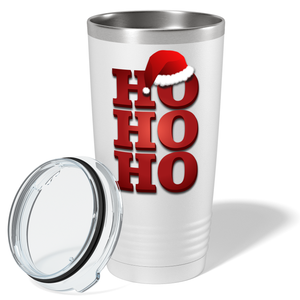 Ho Ho Ho Red on White Christmas 20oz Tumbler