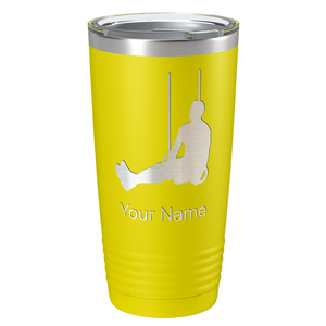 Personalized Male Gymnast Silhouette Laser Engraved on Stainless Steel Gymnastics Tumbler