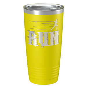Run Laser Engraved on Stainless Steel Cross Country Tumbler