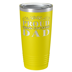 Proud Cross Country Dad Laser Engraved on Stainless Steel Cross Country Tumbler