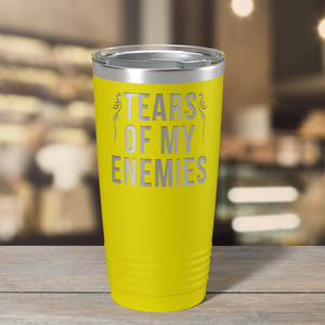 Tears of my Enemies on Yellow 20 oz Stainless Steel Ringneck Tumbler