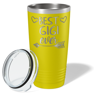 Best Gigi Ever on Yellow 20 oz Stainless Steel Ringneck Tumbler