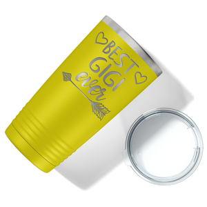 Best Gigi Ever on Yellow 20 oz Stainless Steel Ringneck Tumbler