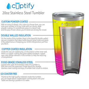 Yellow Pink Ombre 20oz Tumbler