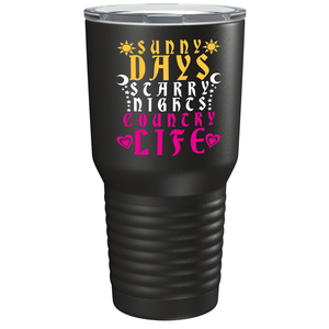 Sandy Days Starry Nights on Black 30 oz Stainless Steel Tumbler