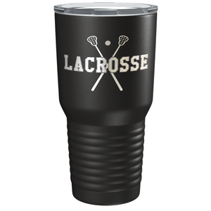 Lacrosse Sticks Laser Engraved on Stainless Steel Lacrosse Tumbler