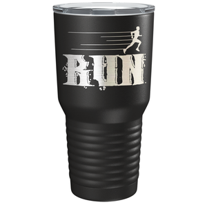 Run Laser Engraved on Stainless Steel Cross Country Tumbler