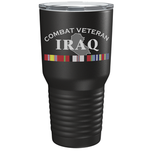 Combat Veteran Iraq on Black 30 oz Stainless Steel Tumbler