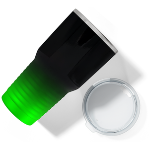 Custom Laser Engraved 30oz Black Neon Green Ombre Stainless Steel Tumbler