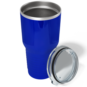 Custom Laser Engraved 30oz Blue Gloss Stainless Steel Tumbler
