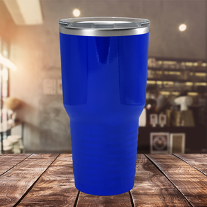 Custom Laser Engraved 30oz Blue Gloss Stainless Steel Tumbler