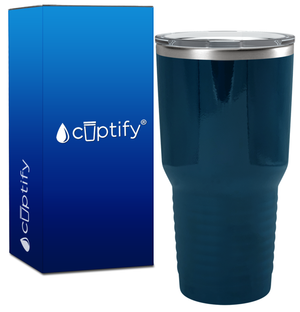 Custom Laser Engraved 30oz Blue Sea Gloss Stainless Steel Tumbler